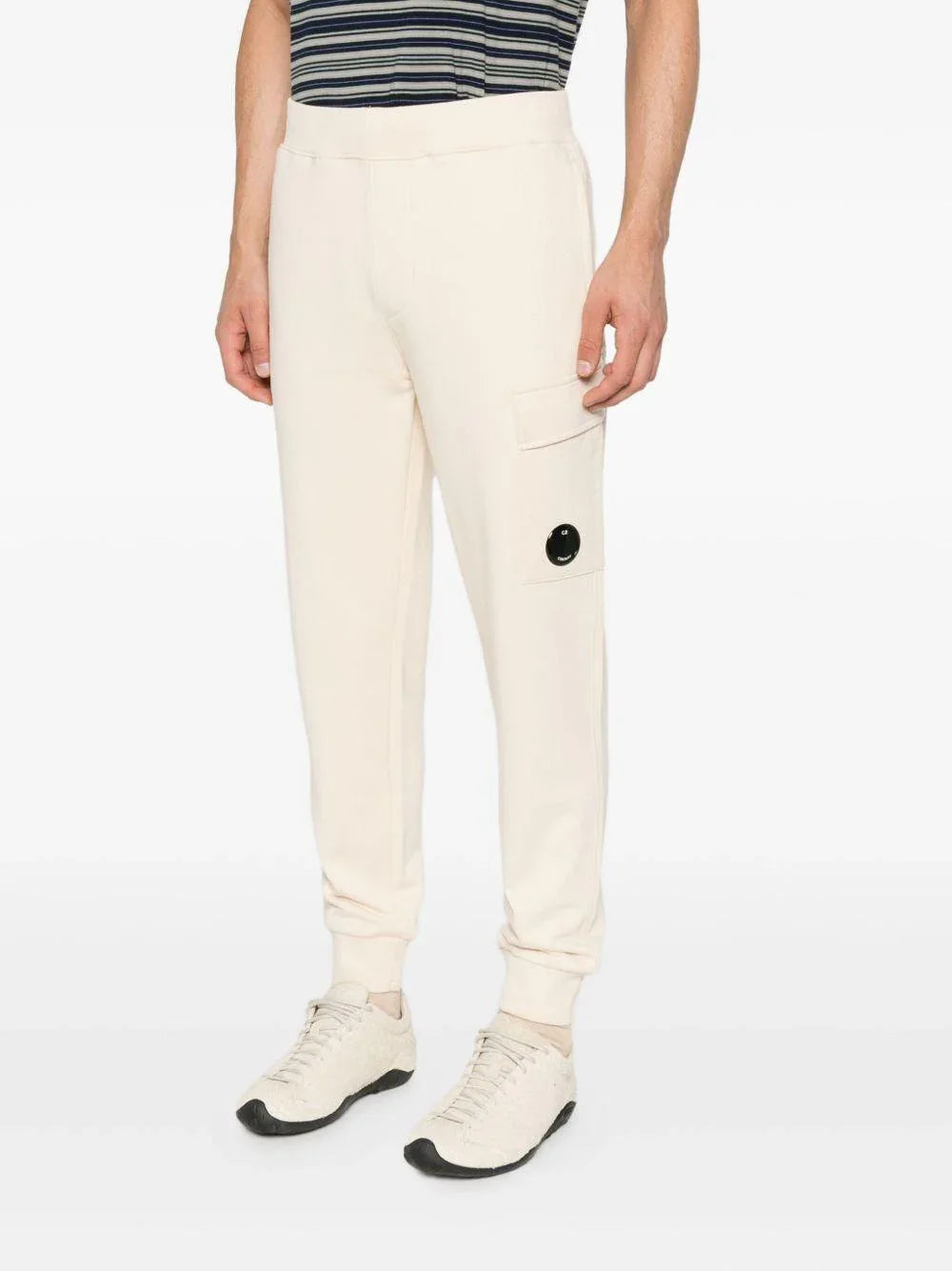 Pantaloni Cargo Beige in Cotone con Tasca Applicata - Preludio Moda