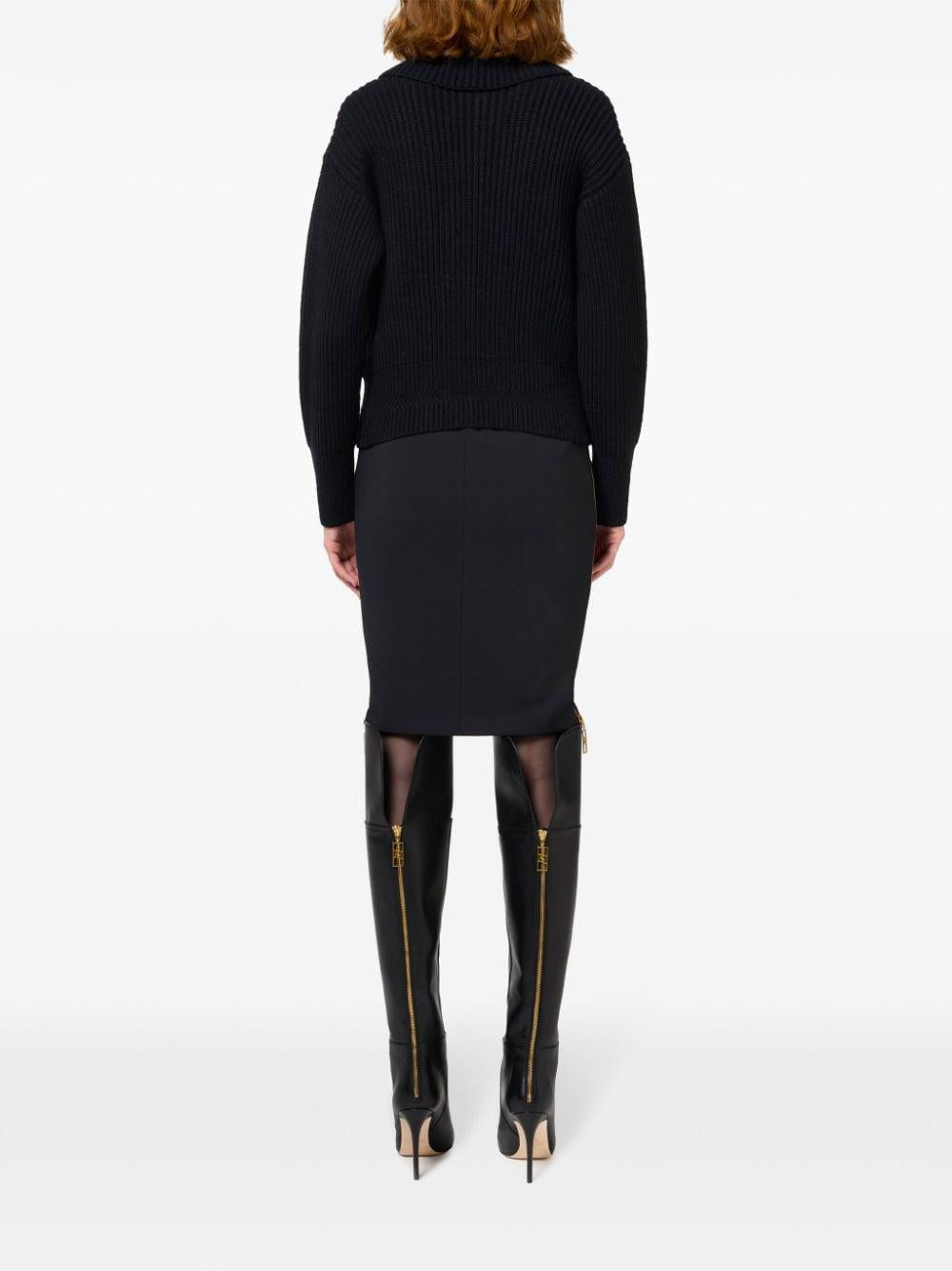 Gonna midi nera con zip lateali