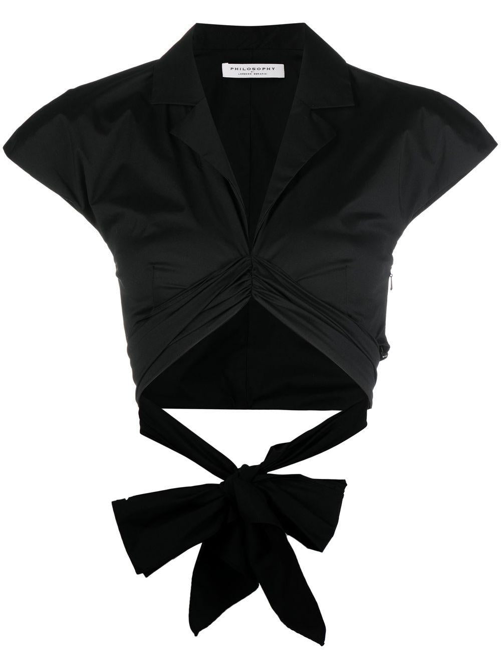 Top nero crop con fiocco A0204 0718 NERO PHILOSOPHY DONNA