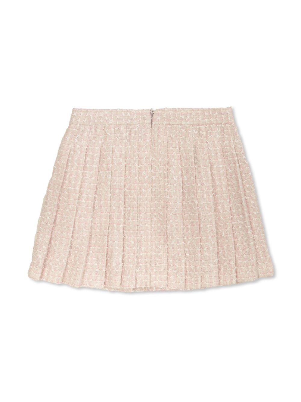 Gonna rosa tweed plissè