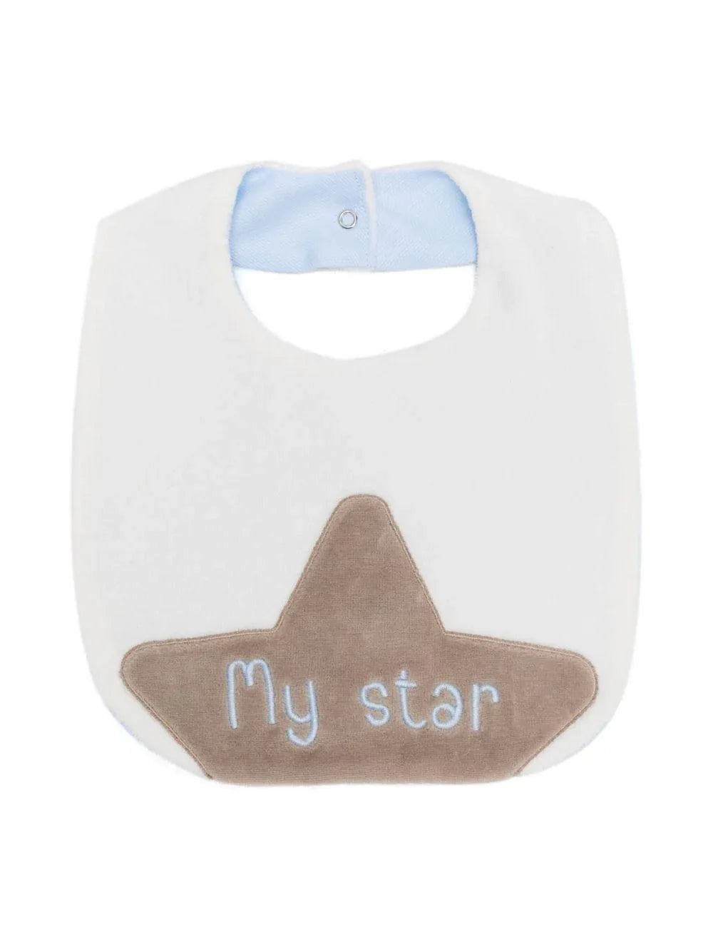 Bavetta panna-azzurro neonato "my star" - Preludio Moda