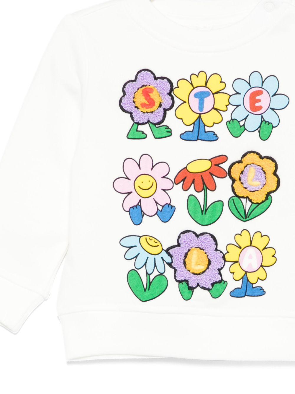 Felpa Bianca con Stampa a Fiori TX4000Z3059 101 STELLA MCCARTNEY KIDS