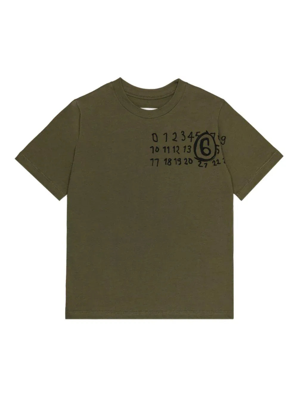 T-shirt verde militare con grafica e maniche corte - Preludio Moda