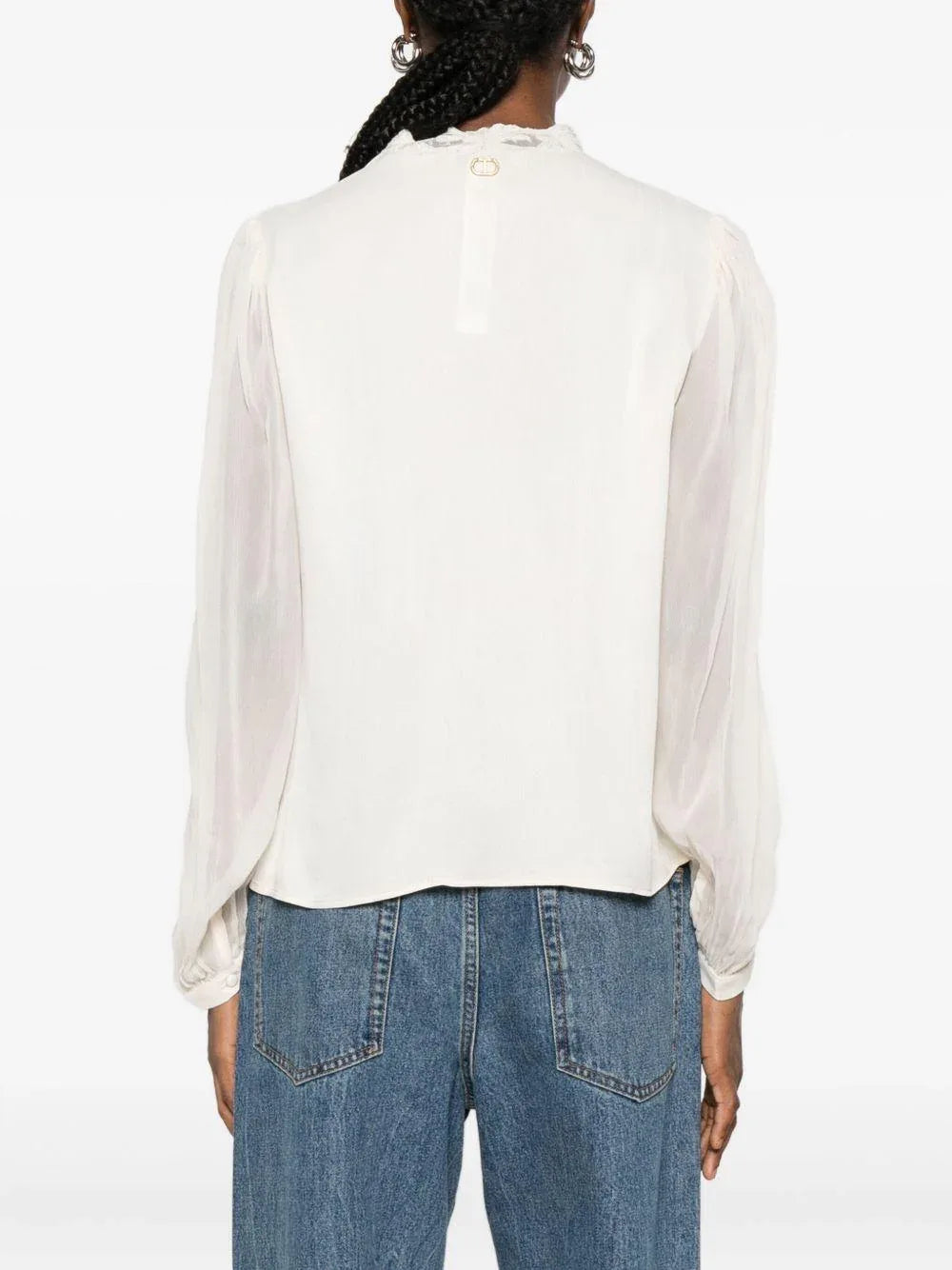 Camicetta bianca con dettagli in pizzo - Preludio Moda