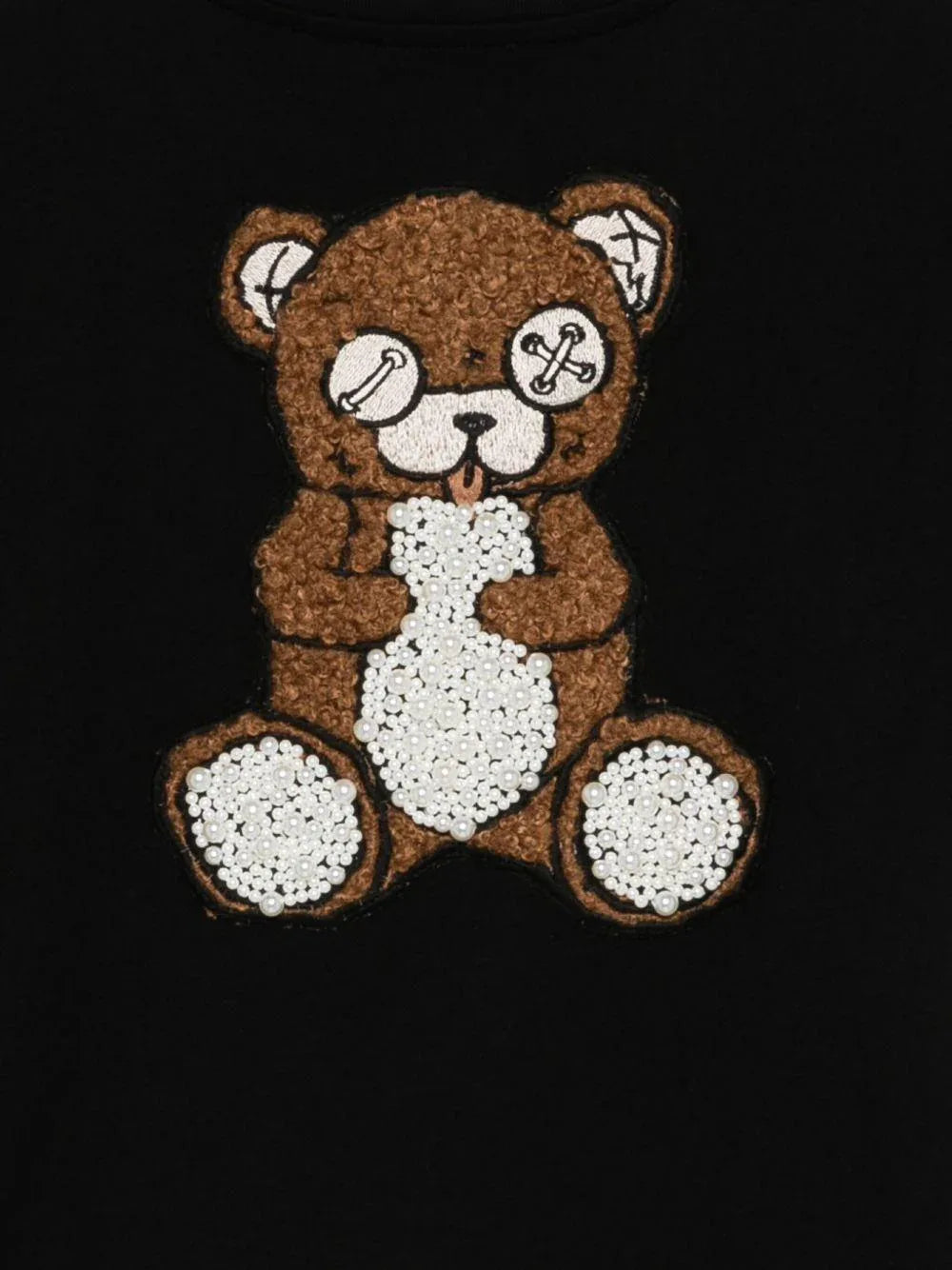 T-shirt a Maniche Corte con Ricamo Teddy Bear - Preludio Moda