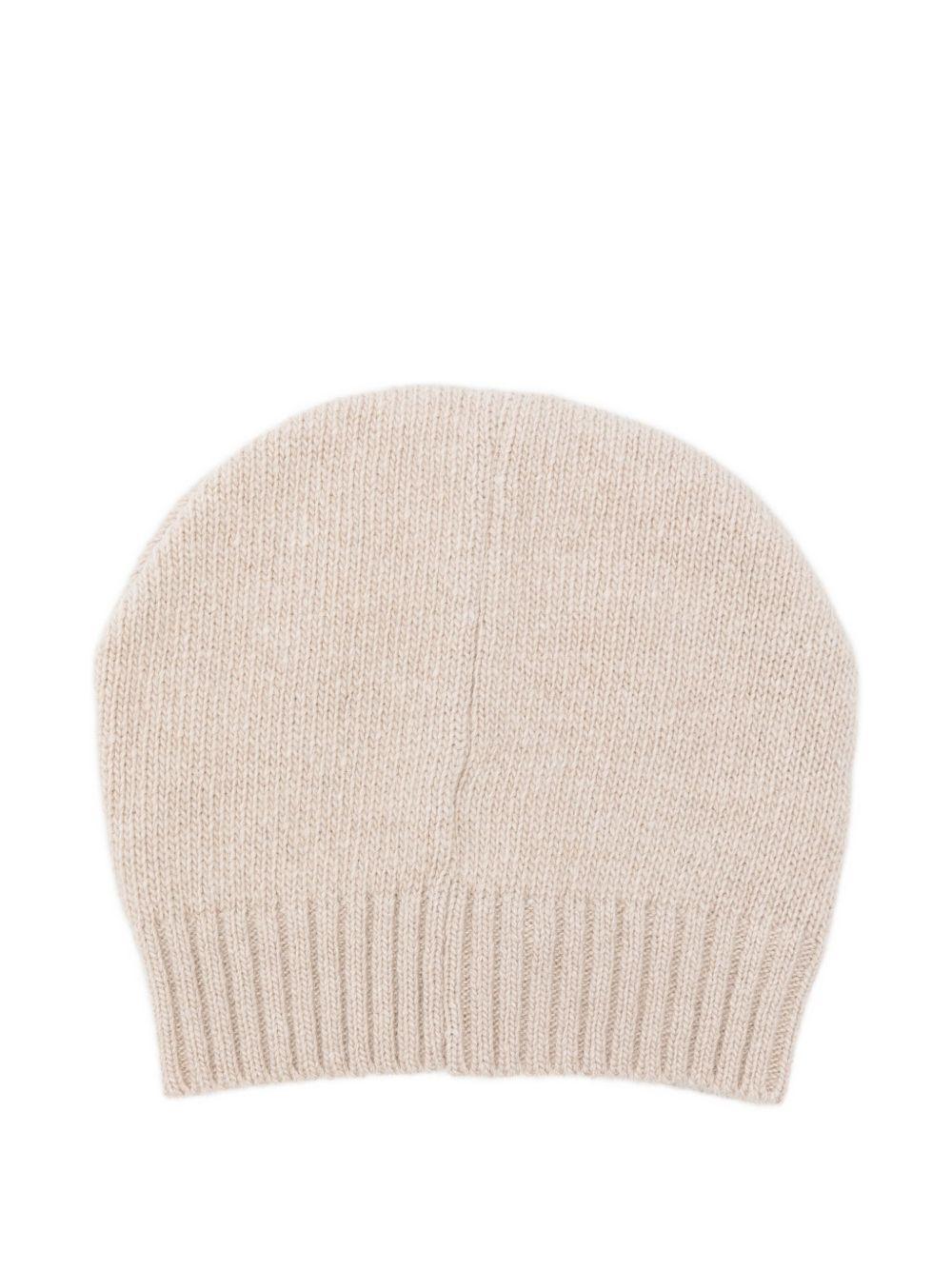 Berretto beige con ricamo I25014PC BEIGE NANAN KIDS