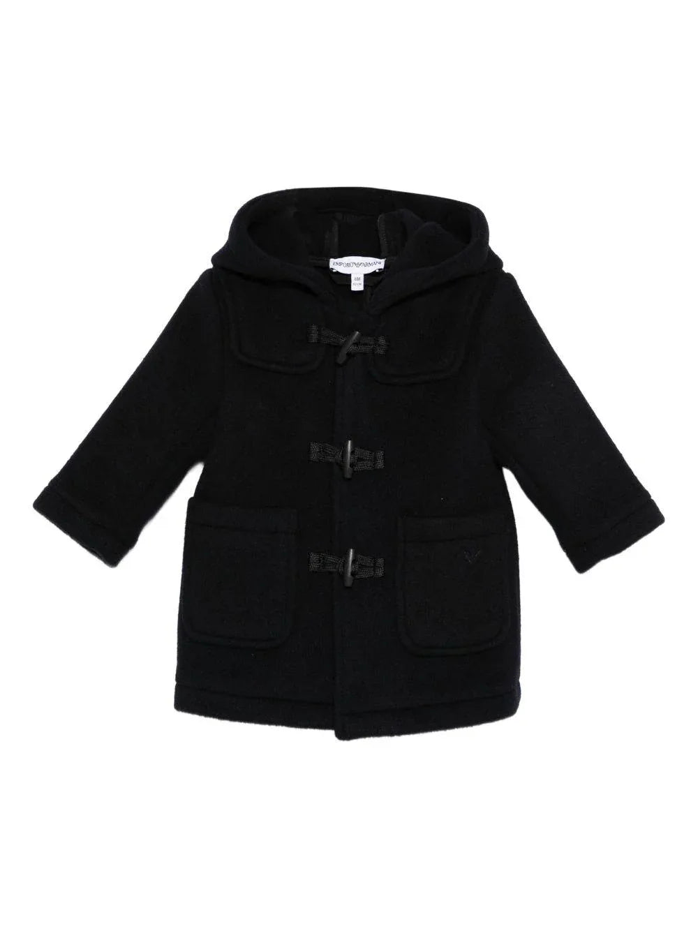 Cappotto nero con cappuccio classico - Preludio Moda