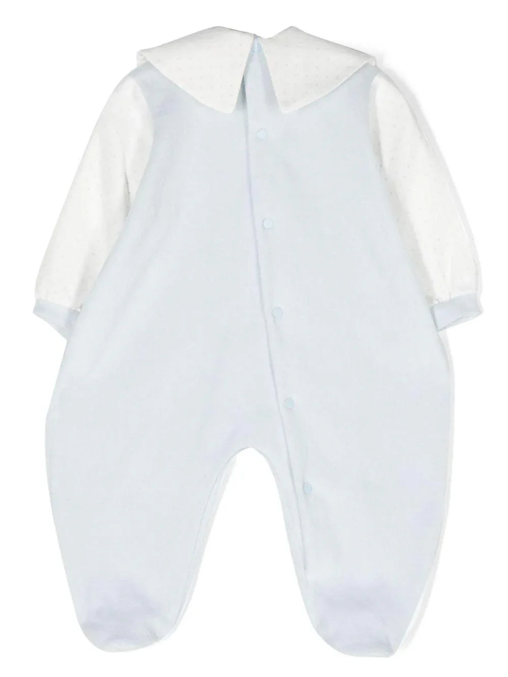 Tutina neonato azzurra con dettagli pois - Preludio Moda