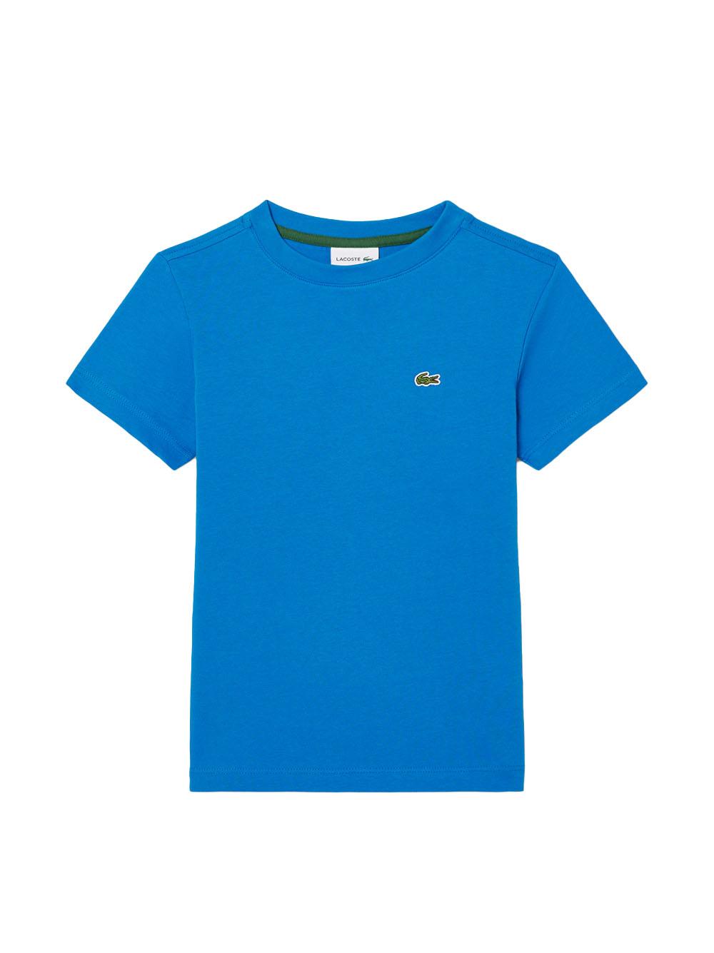 T-shirt blu royal logo ricamo - Preludio Moda
