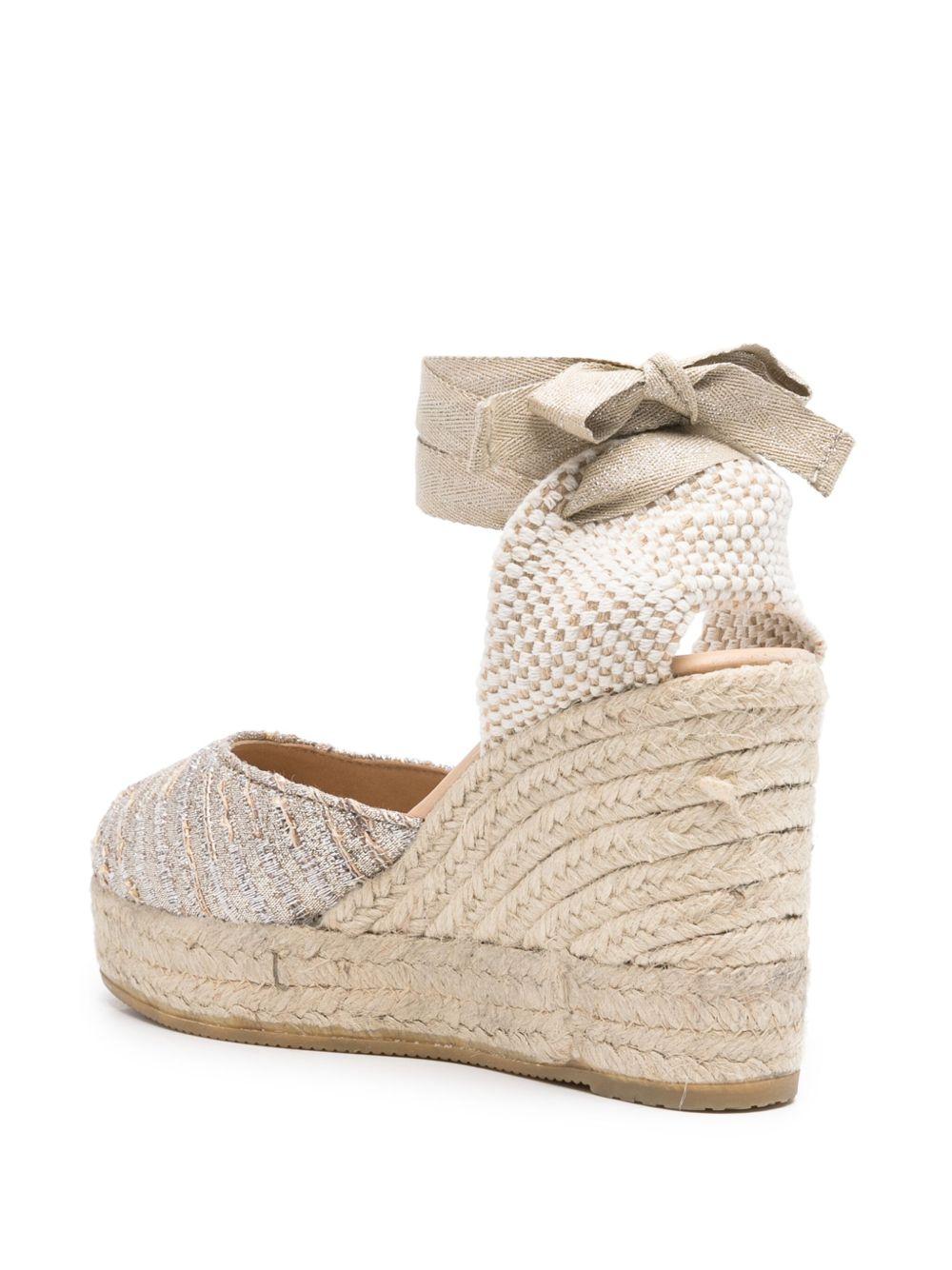 Espadrillas con Zeppa Bassa in Cotone Lurex H31WV GOLD MANEBI
