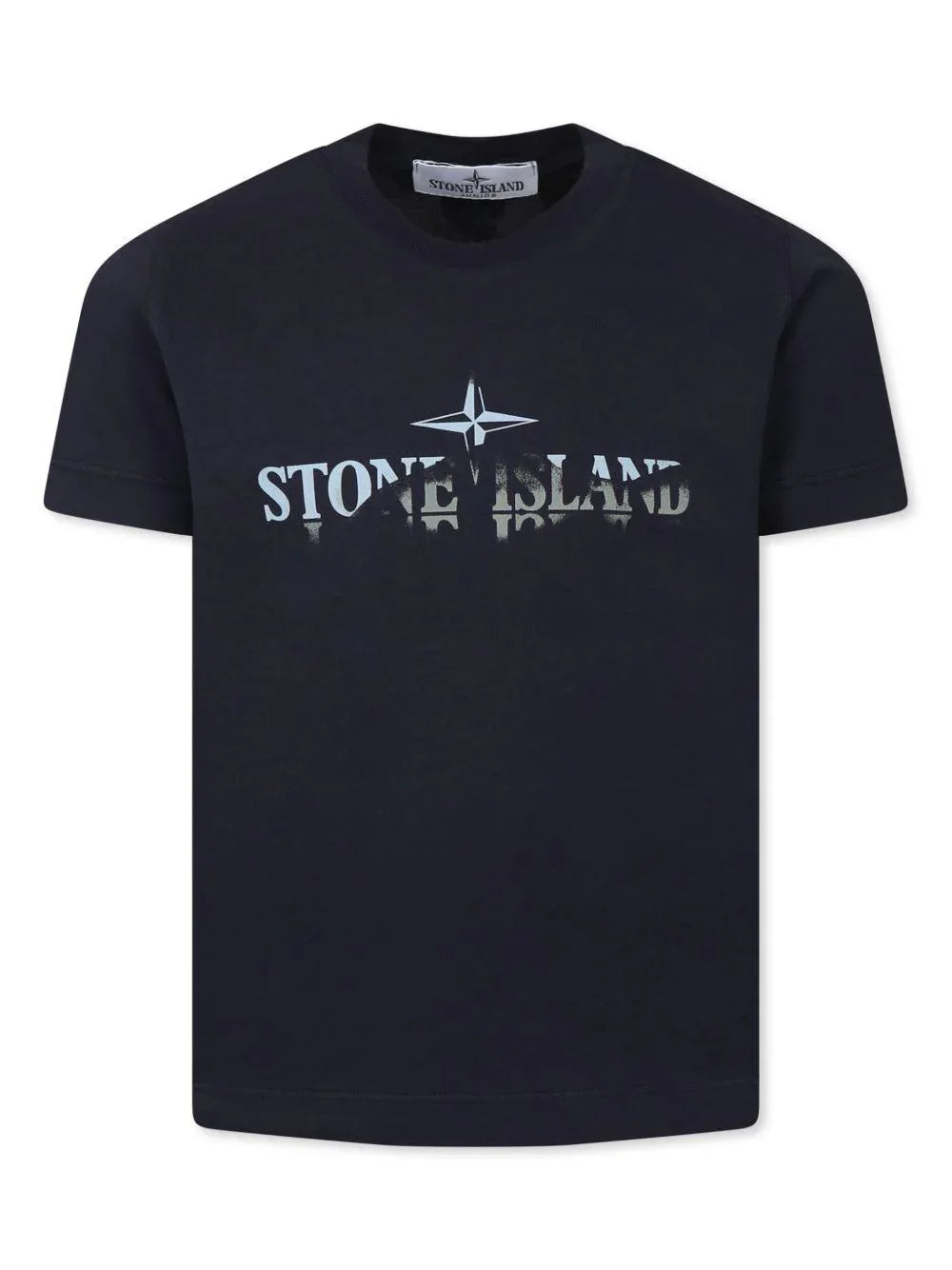 T-shirt blu stampa frontale logo - Preludio Moda