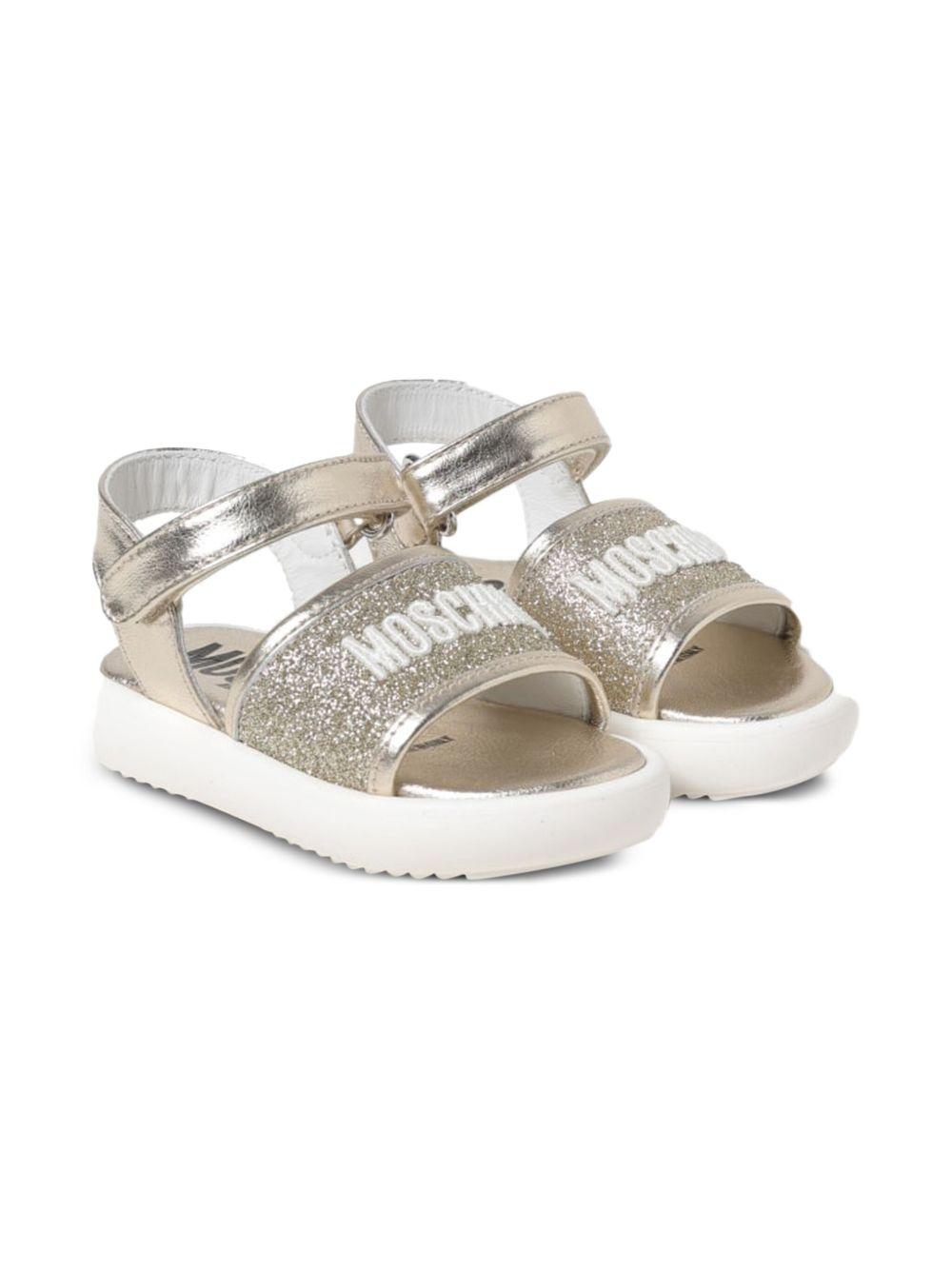 Sandali oro con glitter noenata 80419 01 MOSCHINO KIDS