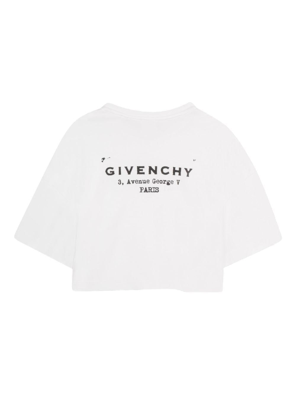 T-shirt in cotone con stampa logo H31224 10P GIVENCHY KIDS