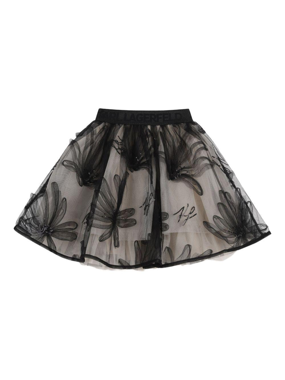 Gonna in tulle con stampa Z31121 192 KARL LAGERFELD KIDS