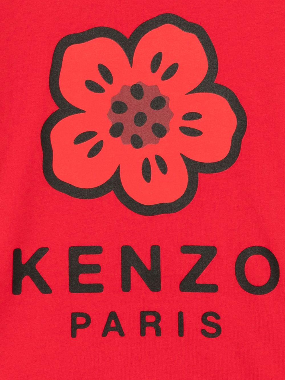 T-shirt rosso scuro con logo K61507 968 KENZO KIDS