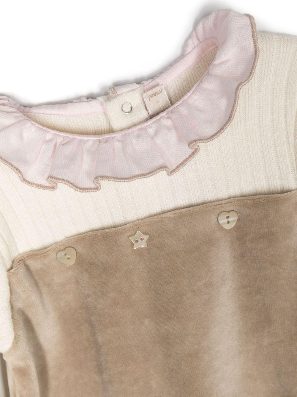 Tutina marrone-rosa neonata pile - Preludio Moda