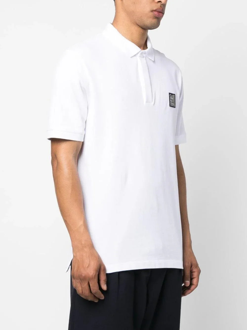 Polo bianca mini patch logo - Preludio Moda