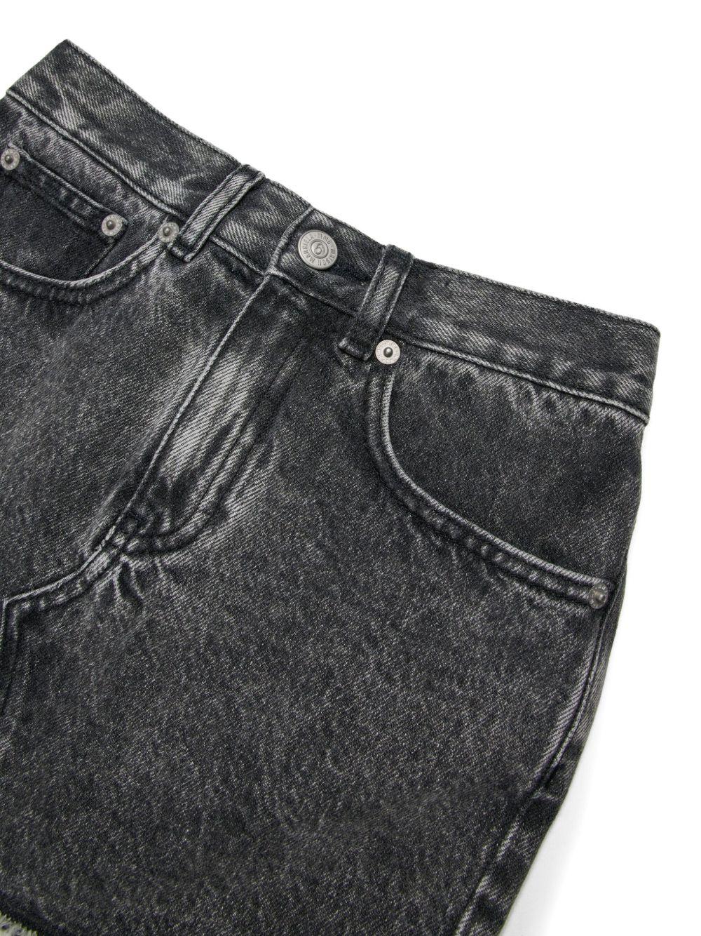 Gonna denim con grafica numerica M60864MM06D M602 MM6 MAISON MARGIELA KIDS