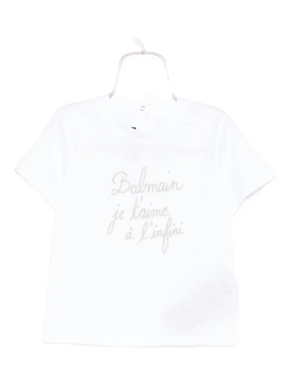 T-shirt Bianca con Ricamo e Maniche Corte - Preludio Moda