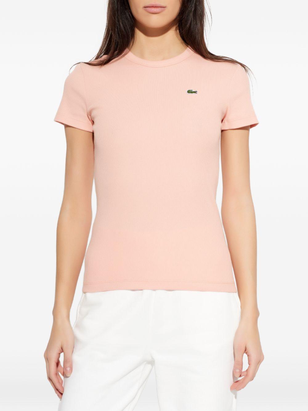 T-shirt a coste con logo coccodrillo TF5538 UI2 LACOSTE