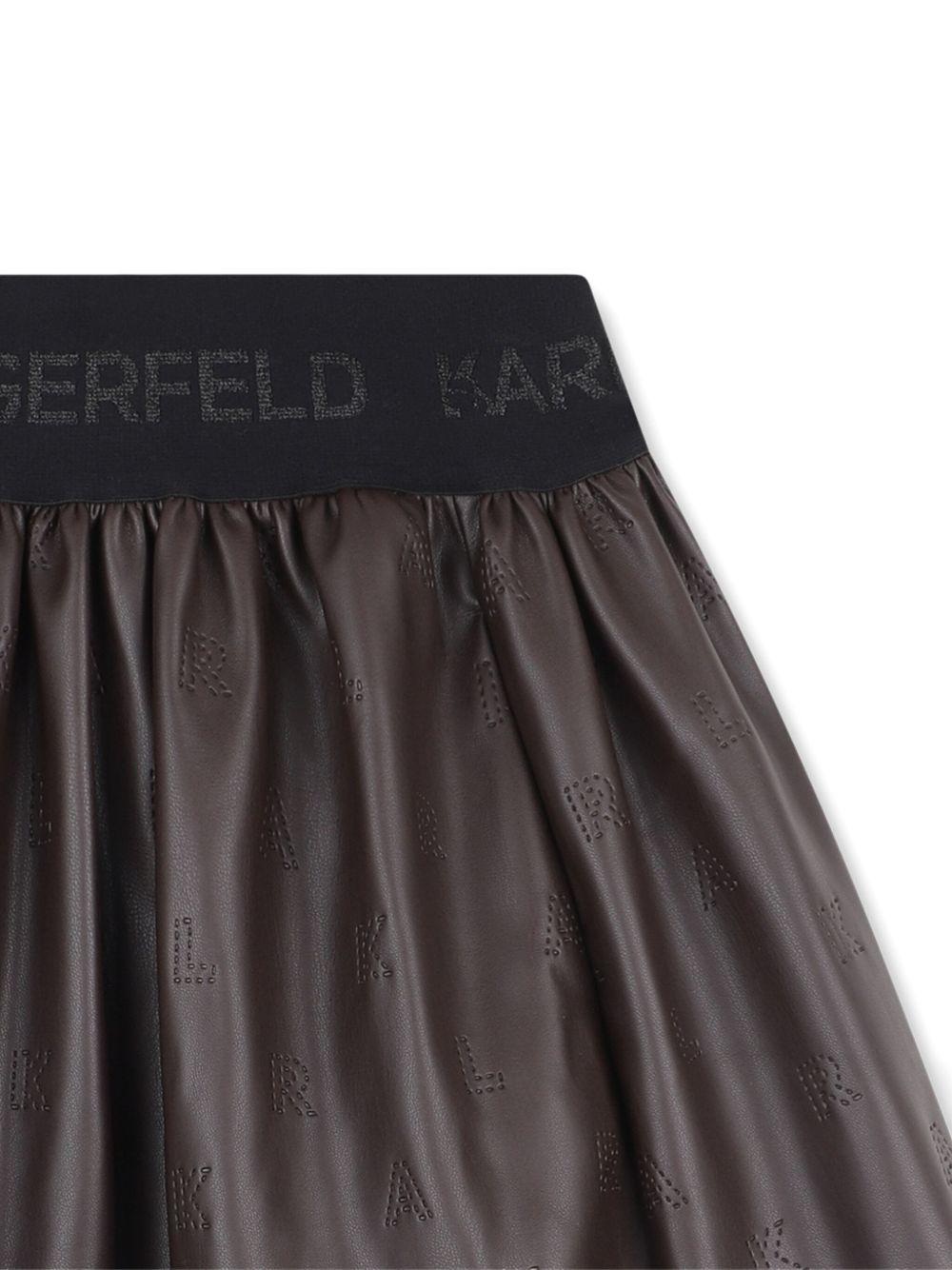 Gonna Svasata con Logo Goffrato Z30593 321 KARL LAGERFELD KIDS