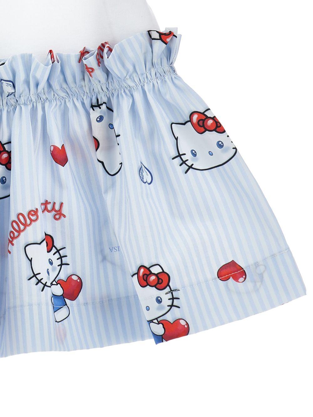 Abito Hello Kitty con balze e stampa 11G9177201 0099 MONNALISA KIDS