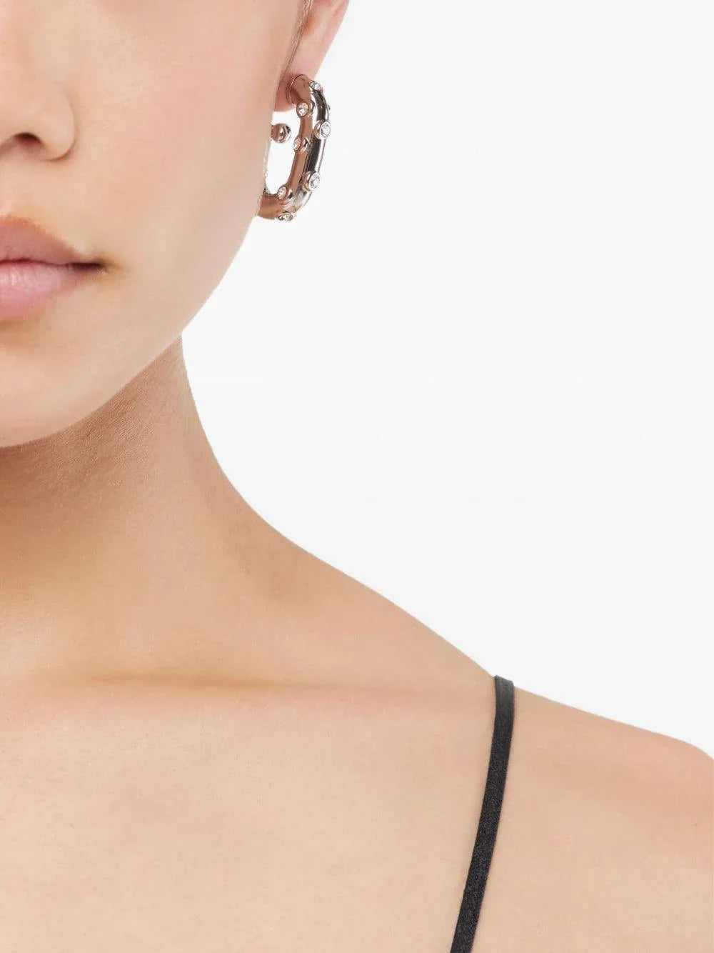 Orecchini XL Link argento con strass - Preludio Moda