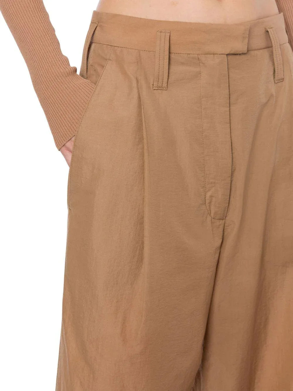 Pantalone a vita alta beige - Preludio Moda