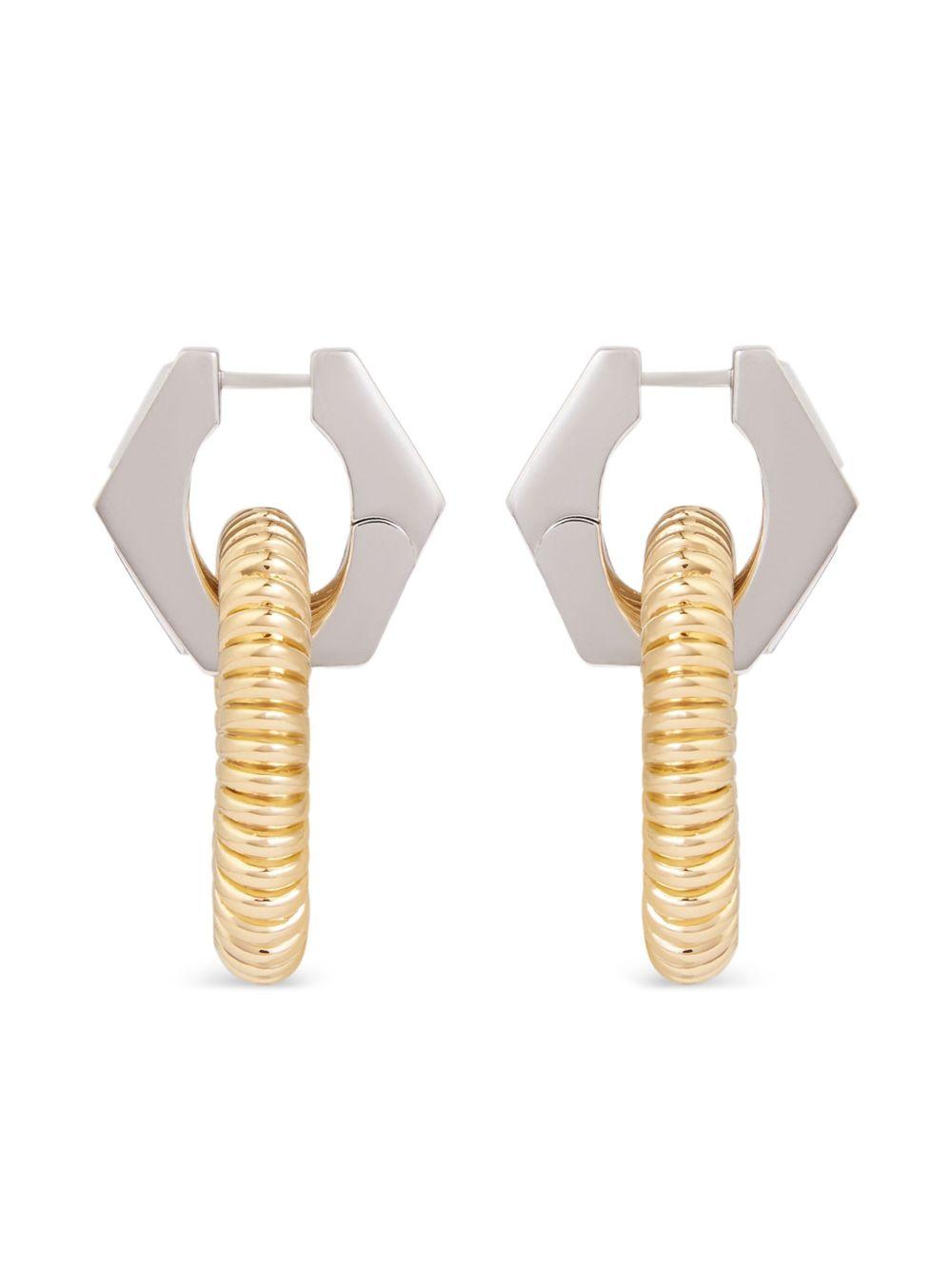 Orecchini XL Link dorati con strass 25ABB0024MET784 M711 RABANNE