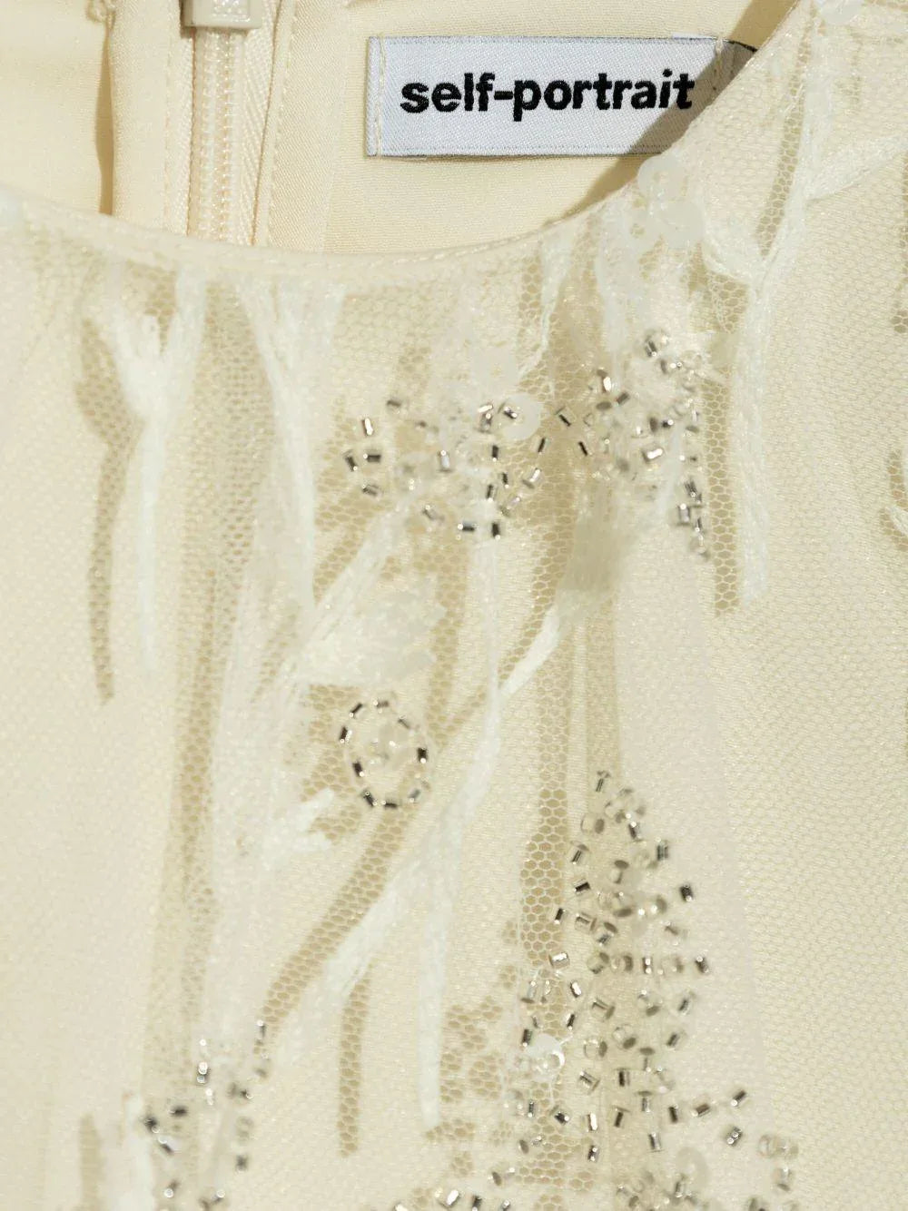 Abito crema in tulle e macramè - Preludio Moda