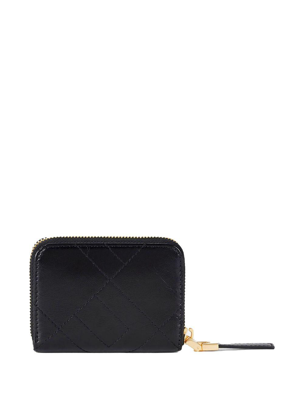 Portafoglio con zip e logo nero