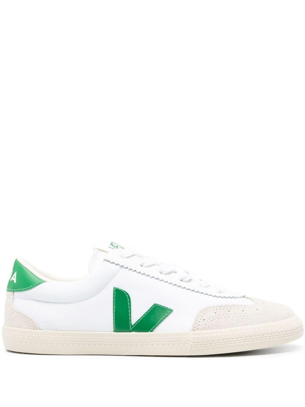 Sneakers V-10 a inserti bianche/verdi VO0103525 WHITEEMERAUDE VEJA