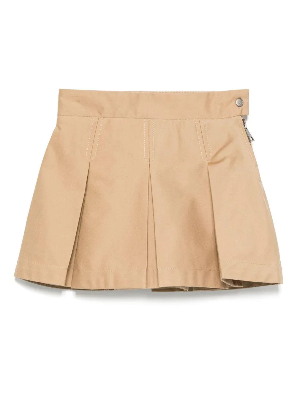 Gonna in Gabardine Beige con Pieghe - Preludio Moda