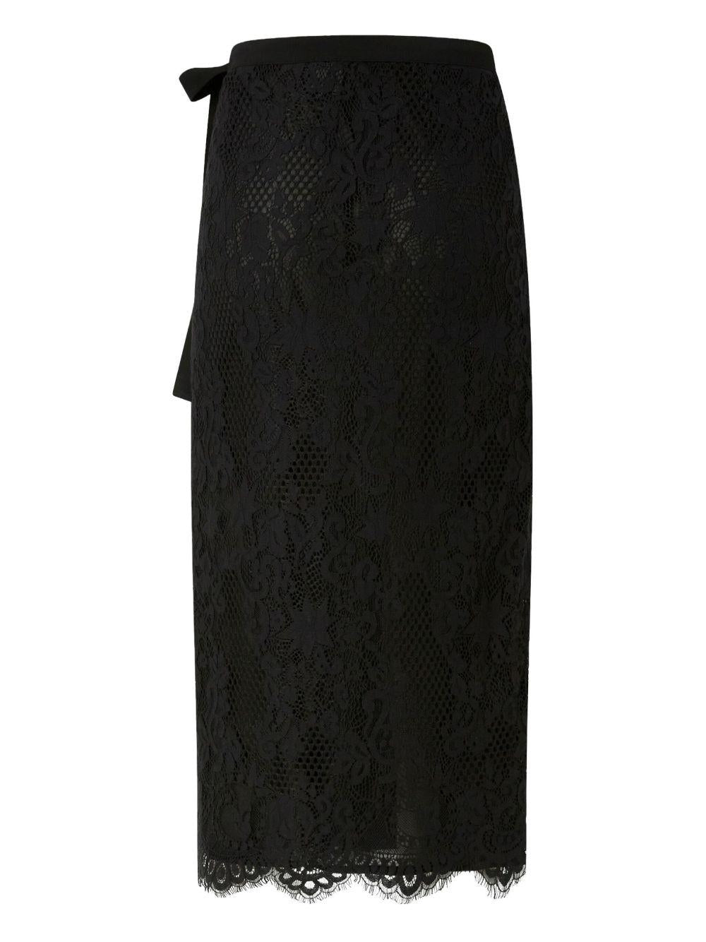 Gonna nera midi in pizzo 105472A2QB Z99 PINKO