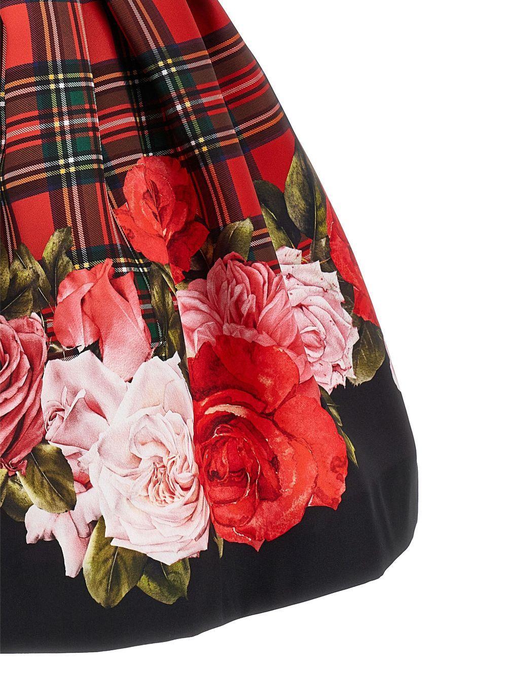 Gonna multicolore a quadri a vita alta - Preludio Moda