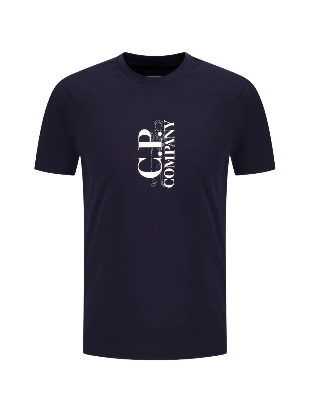 T-shirt girocollo con logo centrale 20CMTS084A005100W 888 CP COMPANY