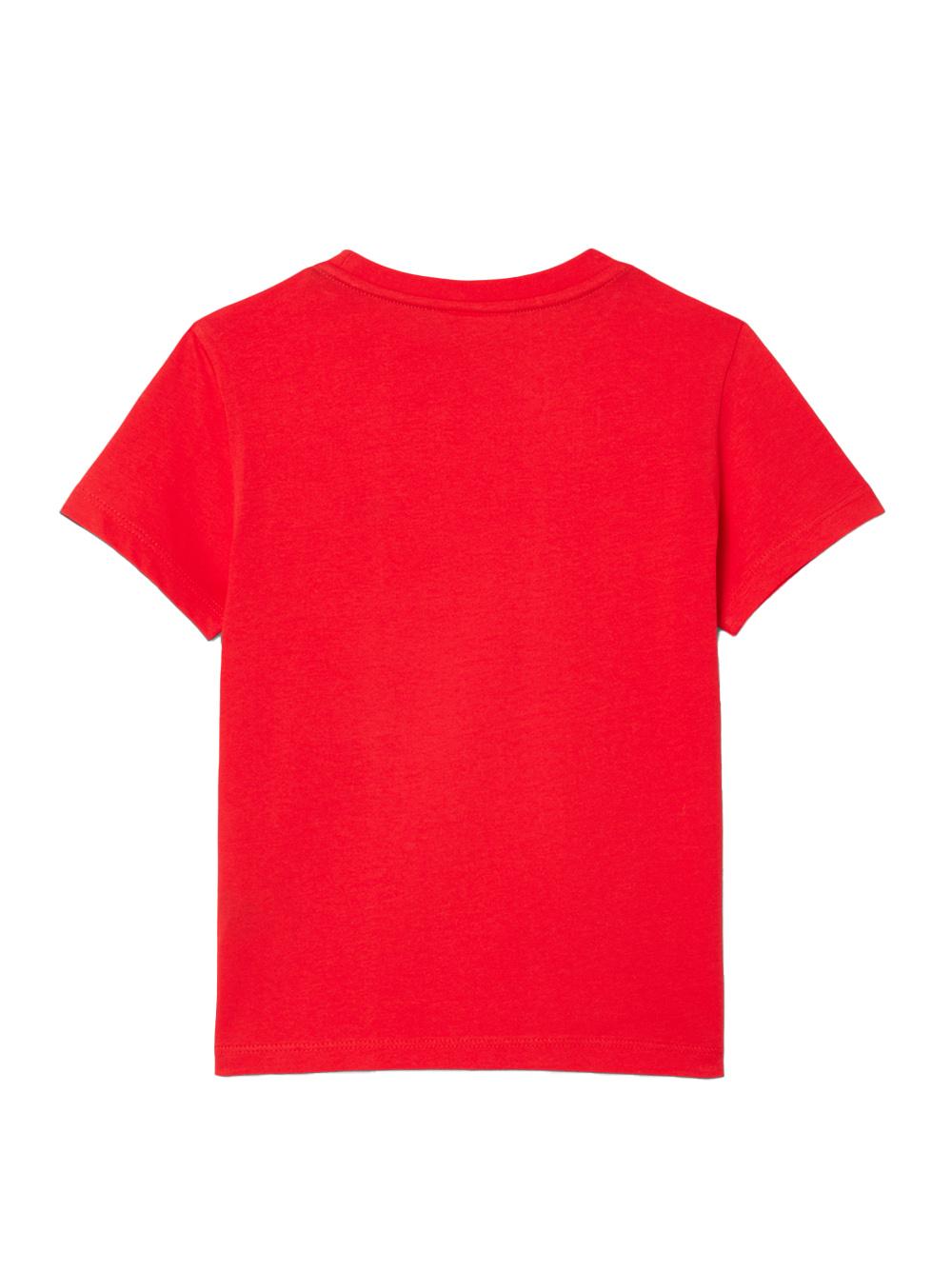 T-shirt rossa mini logo ricamo - Preludio Moda