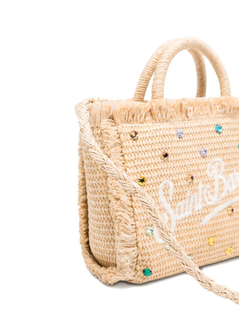 Borsa tote in paglia con cristalli VAMI009 02748L MC2 SAINT BARTH