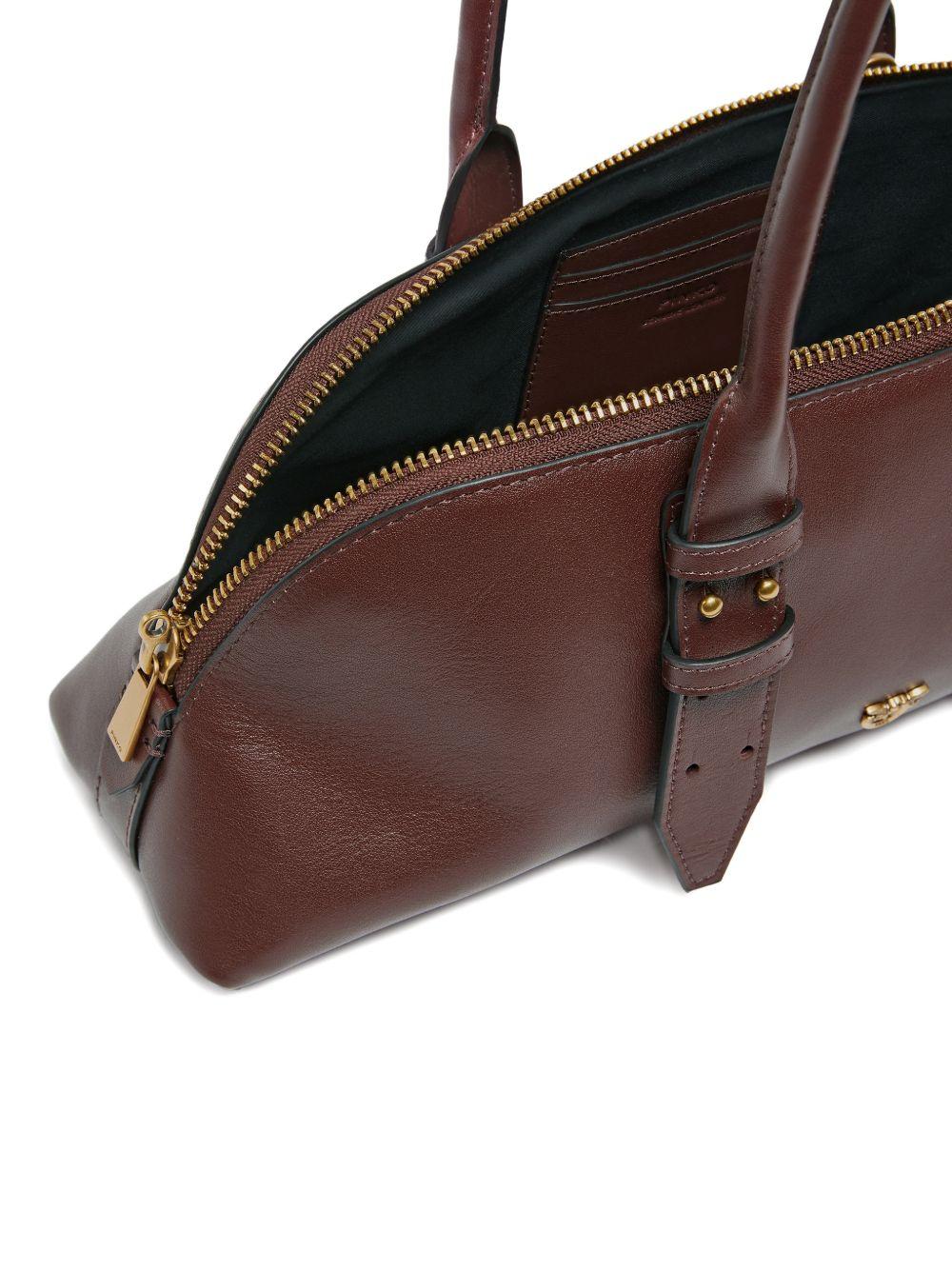 Borsa a spalla in pelle bordeaux con manici strutturati 106169A0QO R49Q PINKO
