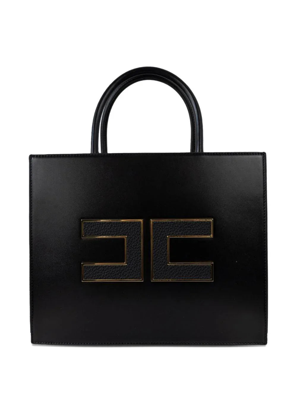 Borsa Tote con Placca Logo Oro - Preludio Moda