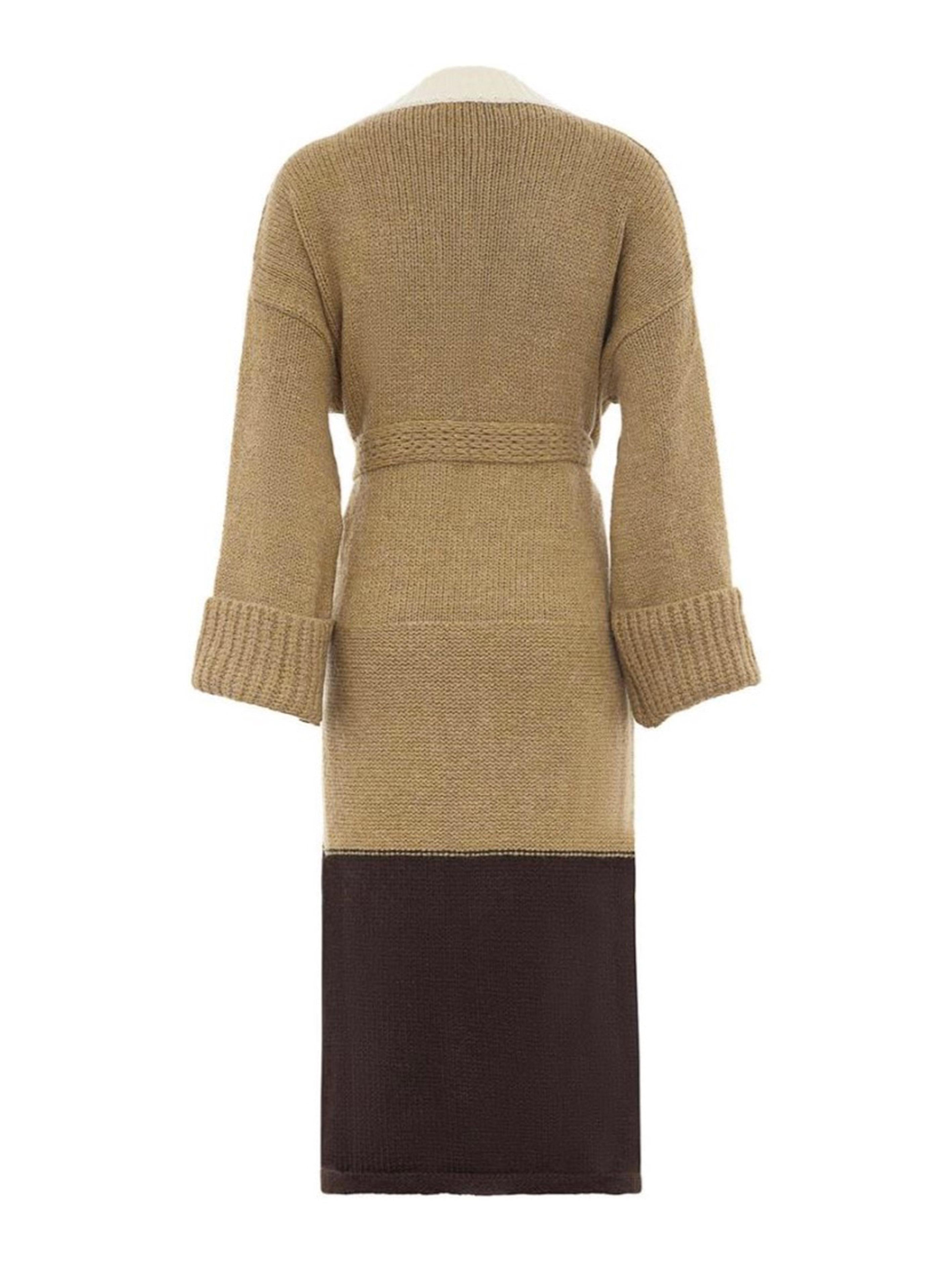 Cardigan color-block lungo