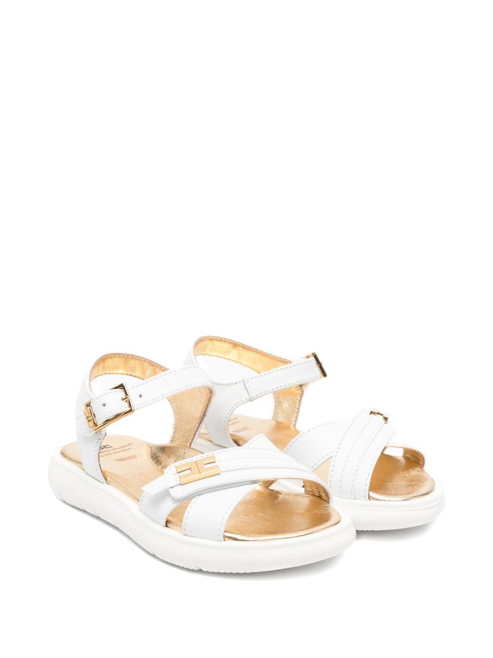 Sandali con cinturini e fibbie dorate F1A2E05520092139 BIANCO ELISABETTA FRANCHI KIDS