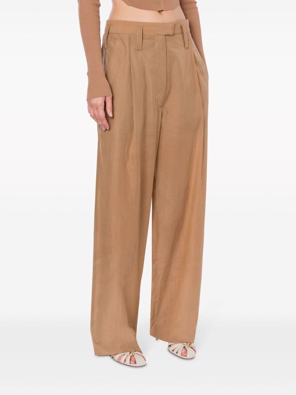 Pantalone a vita alta beige
