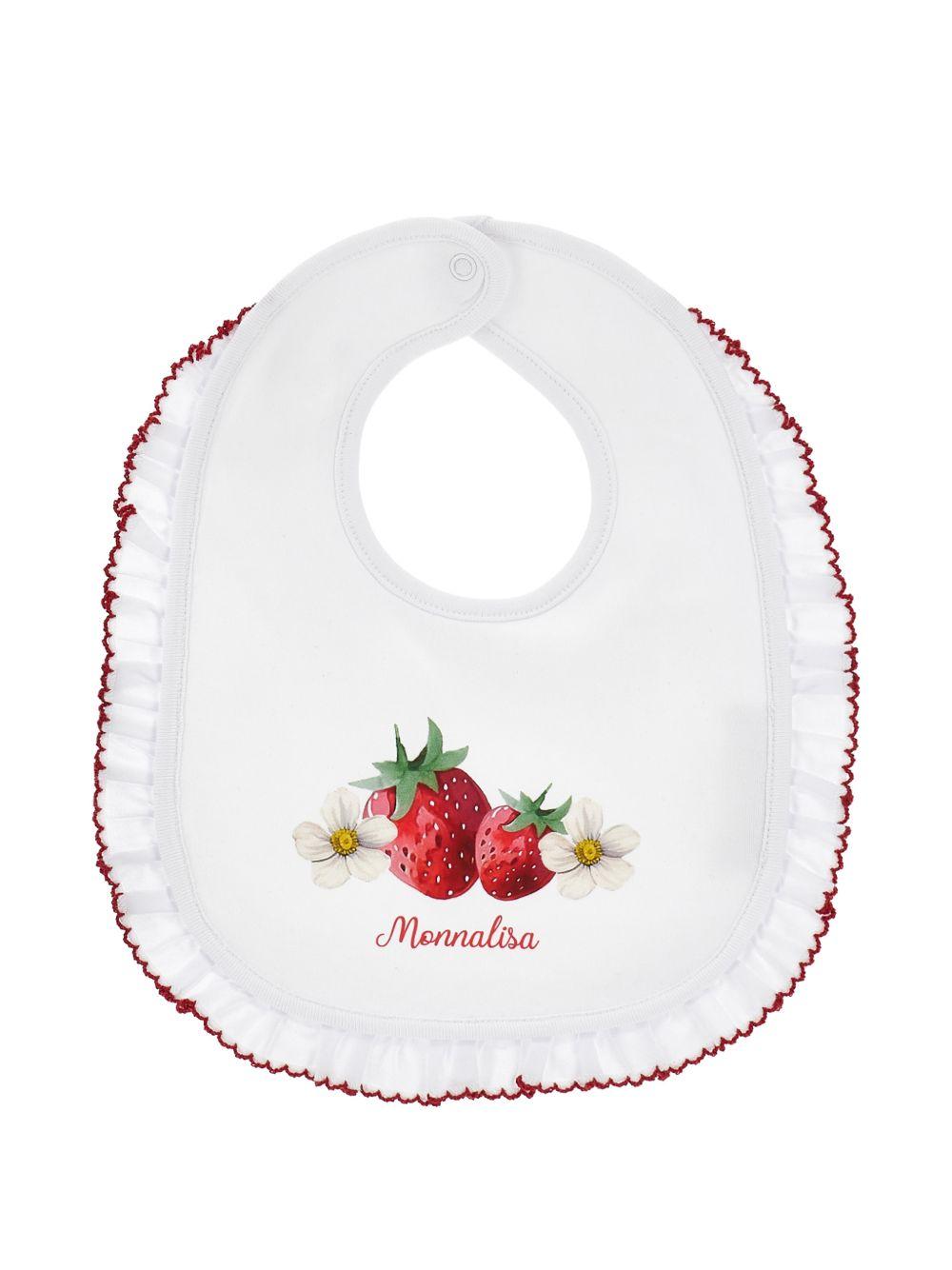 Bavaglino con ricamo fragole 35G014NP7084 0099 MONNALISA KIDS