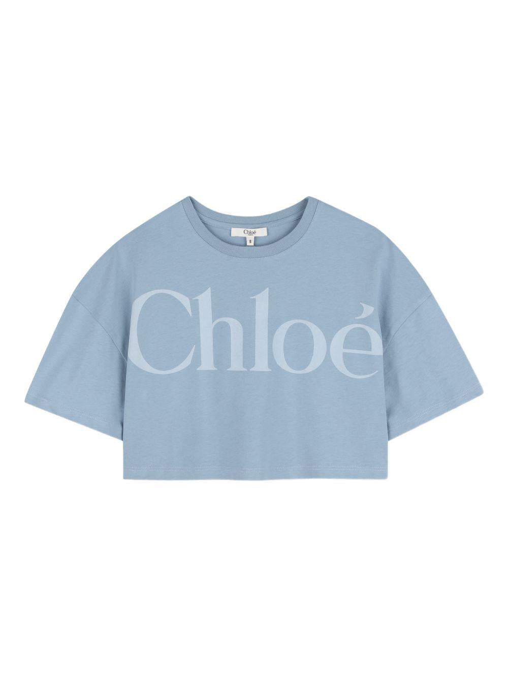 T-shirt in cotone crop C20859 821 CHLOE KIDS