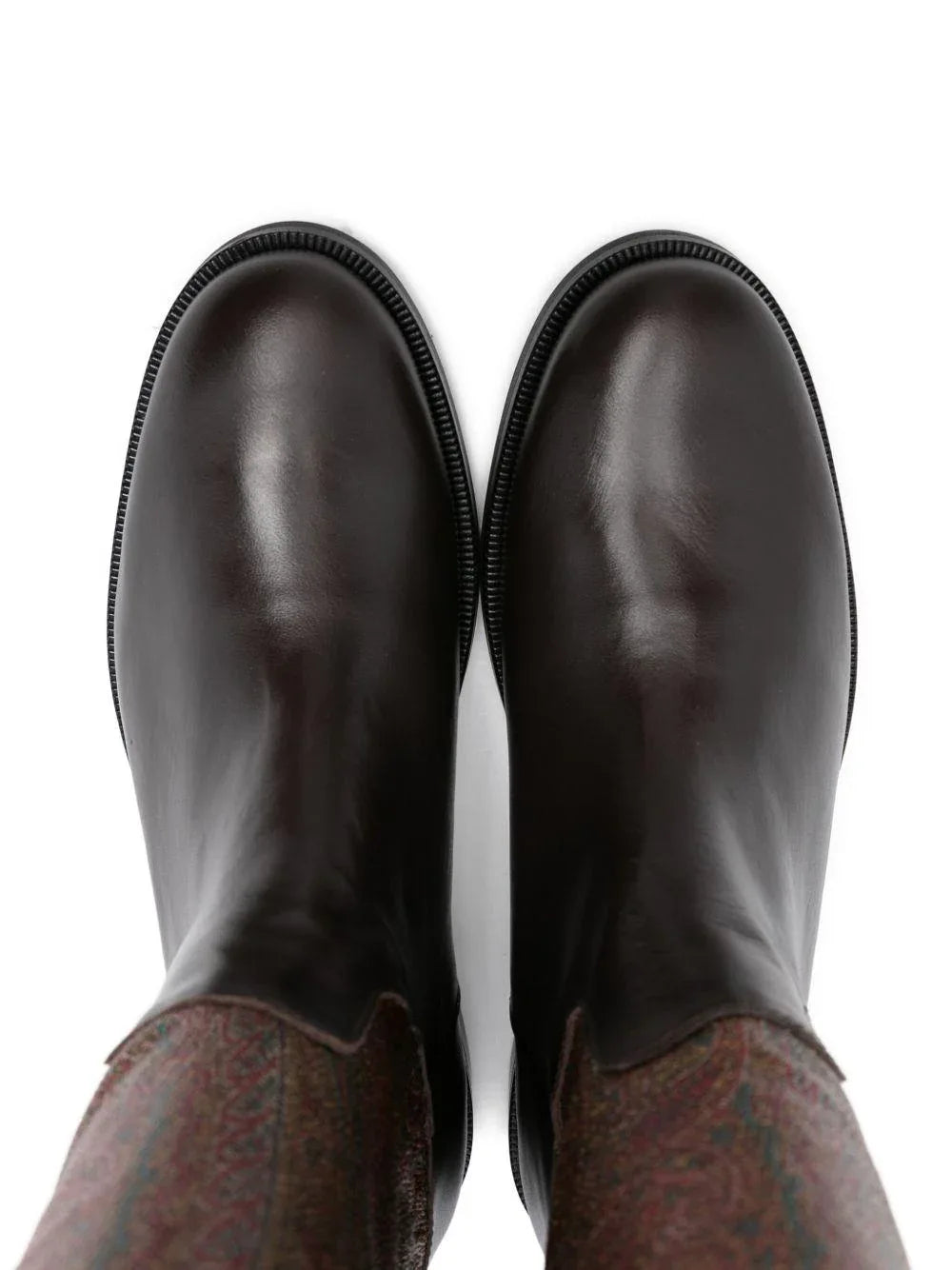 Stivali marroni in pelle Paisley - Preludio Moda