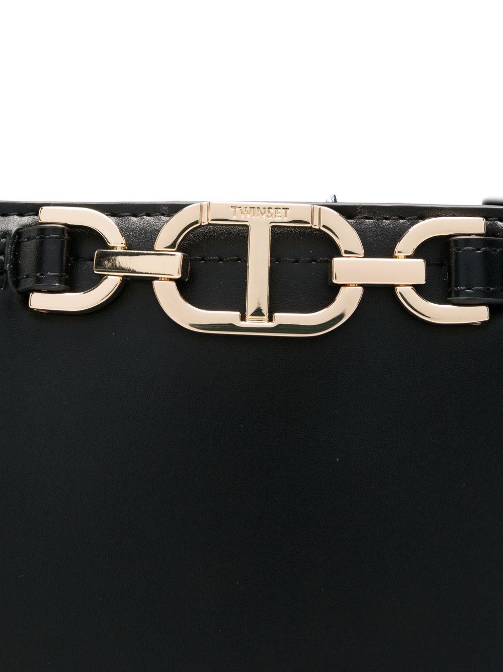 Borsa tote nera con manici e tracolla 252TB7302 0006 TWINSET