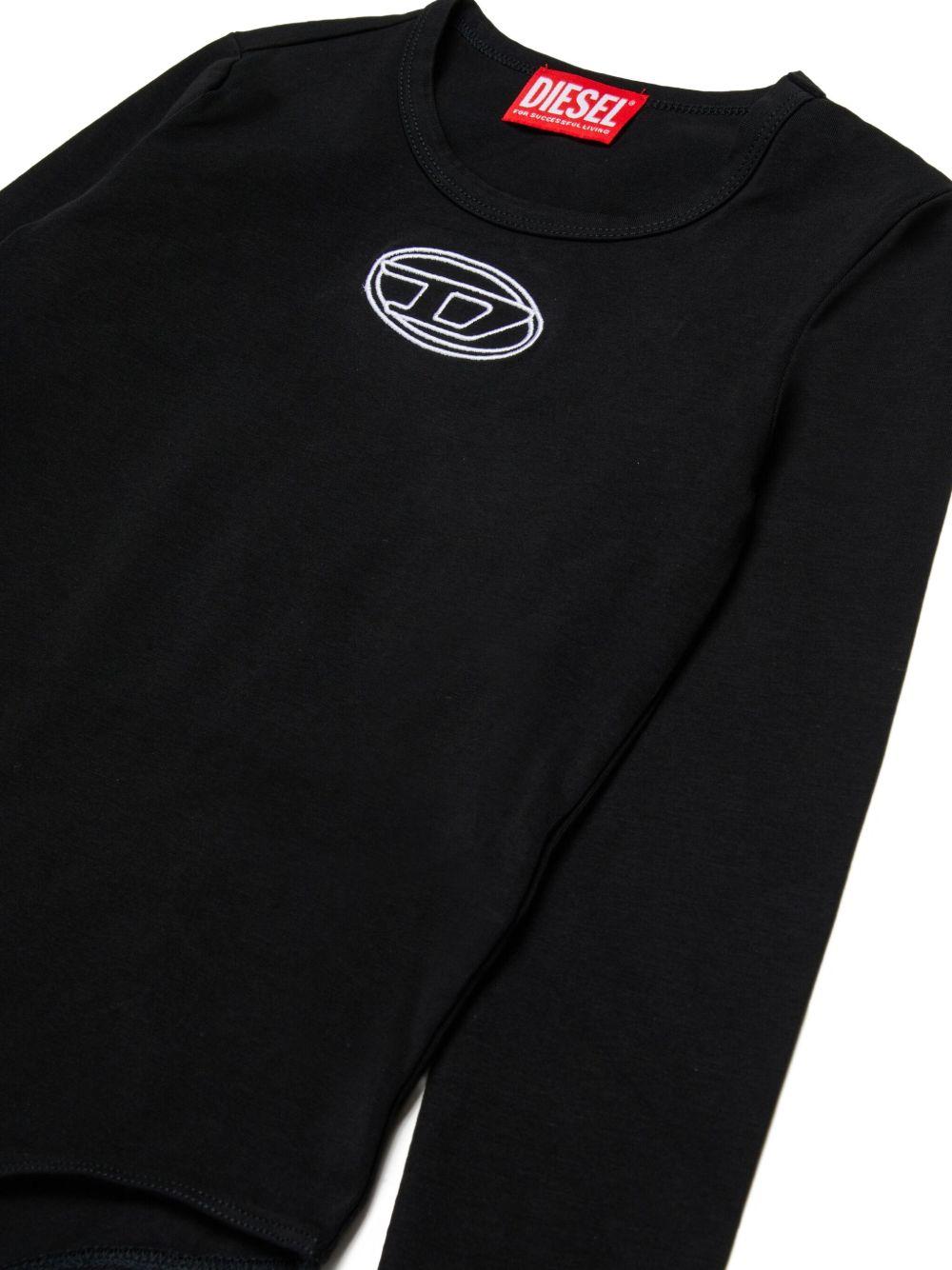 Body a Maniche Lunghe con Logo Oval D ricamato J024330AFAA K900 DIESEL KIDS
