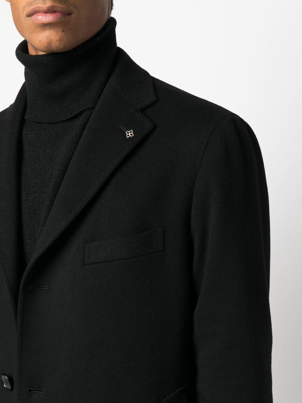 Cappotto monopetto nero lana