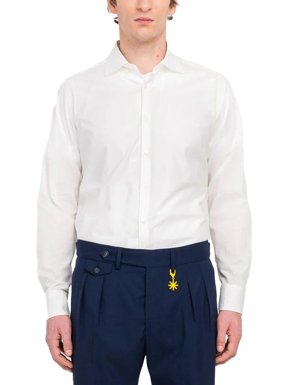 camicia button down popeline stretch bianco - Preludio Moda